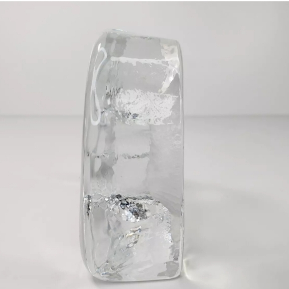 Cristal D'arque Etched Cat Into Block of Clear Crystal Paperweight or Decor - Picture 4 of 7